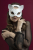 Маска кішечки Feral Feelings - Catwoman Mask, натуральна шкіра, біла 