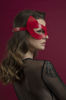 Маска кішечки Feral Feelings - Kitten Mask, натуральна шкіра, червона - - фото №3