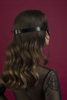 Маска на очі Feral Feelings - Blindfold Mask, натуральна шкіра, чорна - - фото №3