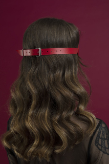 Маска на очі Feral Feelings - Blindfold Mask, натуральна шкіра, червона - - фото №3