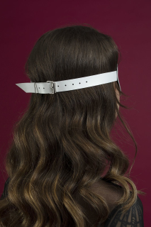 Маска на очі Feral Feelings - Blindfold Mask, натуральна шкіра, біла - - фото №4