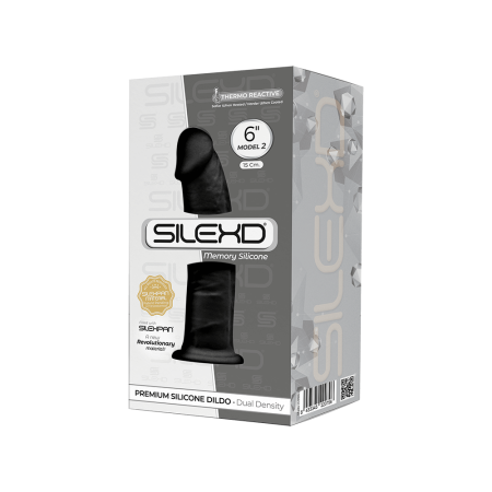 Фалоімітатор SilexD Robby Black (MODEL 2 size 6in), двошаровий, силікон + Silexpan, діаметр 3,5см - фото №2