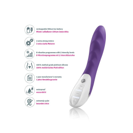 Потужний вібратор Mystim Sassy Simon Purple з двома моторами і стимулюючим рельєфом - - фото №7