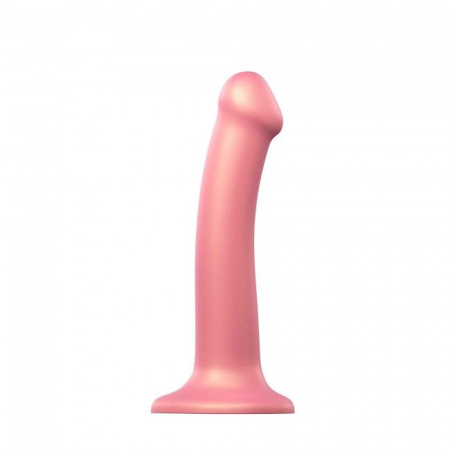 Насадка для страпону Strap-On-Me Mono Density Dildo Rose M, діам. 3,3 см, одношаровий силікон, гнучк - фото