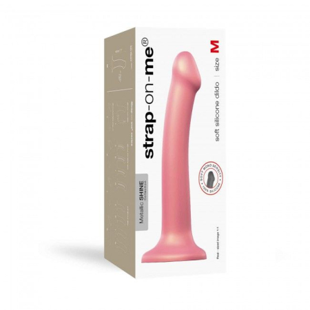 Насадка для страпону Strap-On-Me Mono Density Dildo Rose M, діам. 3,3 см, одношаровий силікон, гнучк - фото №4