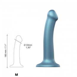 Насадка для страпону Strap-On-Me Mono Density Dildo M Blue, діам. 3,3 см, одношаровий силікон, гнучк - №4