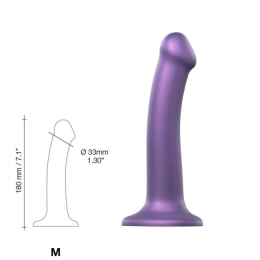 Насадка для страпону Strap-On-Me Mono Density Dildo Violet M, діам. 3,3 см, одношаровий силікон, гну - №3