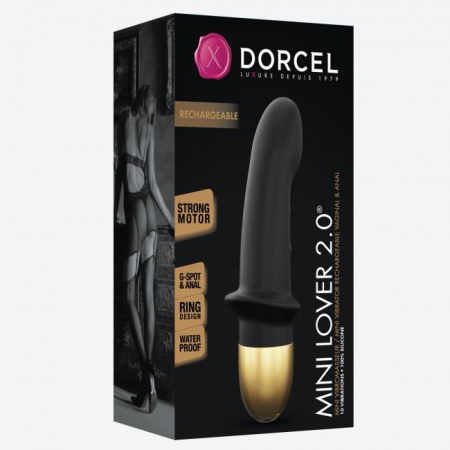 Вібратор Dorcel Mini Lover Black 2.0 перезаряджуваний, для точки G і масажу простати №4