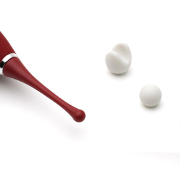 Кліторальний вібратор KISTOY C-King Red, з двома дод. насадками, потужна прицільна стимуляція - - фото №3