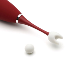 Кліторальний вібратор KISTOY C-King Red, з двома дод. насадками, потужна прицільна стимуляція - - фото №5