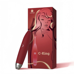 Кліторальний вібратор KISTOY C-King Red, з двома дод. насадками, потужна прицільна стимуляція - - фото №11
