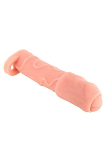 Насадка на член Real Body — Real Extender DICKY із закритою головкою та кільцем для мошонки - фото №2