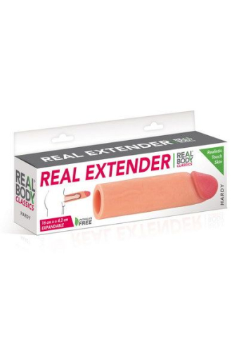 Насадка на член Real Body — Real Extender HARDY з відкритою головкою - фото №3
