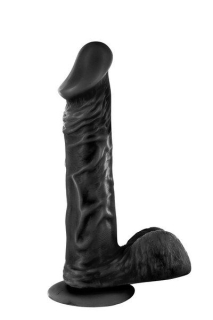 Фалоімітатор Real Body — Real Tony Black, TPE, діаметр 3,5 см - фото