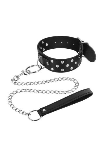 Нашийник з повідцем Fetish Tentation Rivets and Leash - фото