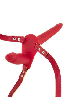 Подвійний страпон Fetish Tentation Strap-On with Double Dildo Red - - фото №3