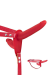 Подвійний страпон Fetish Tentation Strap-On with Double Dildo Red - фото №1