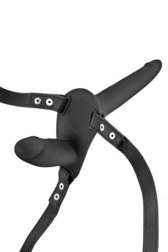 Подвійний страпон Fetish Tentation Strap-On with Double Dildo Black - фото №2