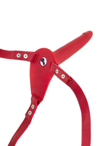 Страпон з вібрацією Fetish Tentation Vibrating Strap-On with Dildo Red - фото №2
