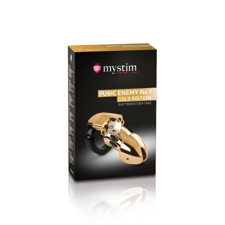 Клітка для члена з електростимуляцією Mystim Pubic Enemy No 1 - Gold Edition №10