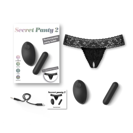 Вібратор Love To Love SECRET PANTY 2, в комплекті трусики, віброкуля, пульт ДК, 10 режимів роботи №4