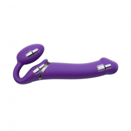 Безремінний страпон з вібрацією Strap-On-Me Vibrating Violet M, діаметр 3,8 см, пульт ДК, регульований - - фото №4