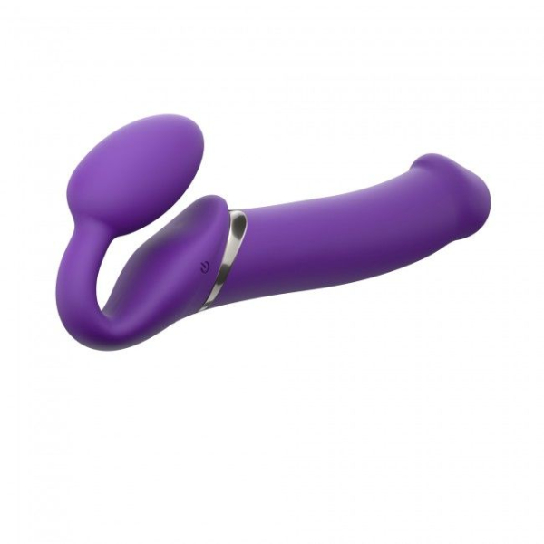 Безремінний страпон з вібрацією Strap-On-Me Vibrating Violet XL, діам. 4,7см, пульт ДК, регульований 