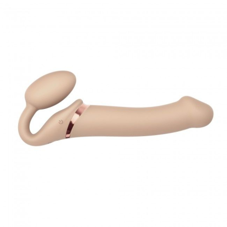Безремінний страпон з вібрацією Strap-On-Me Vibrating Flesh L, діаметр 3,7 см, пульт ДК, регульовани №5