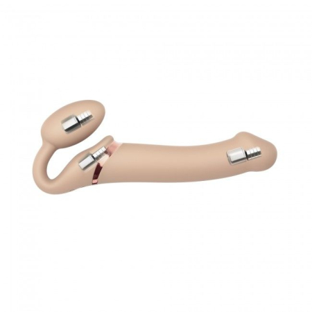 Безремінний страпон з вібрацією Strap-On-Me Vibrating Flesh L, діаметр 3,7 см, пульт ДК, регульовани №3