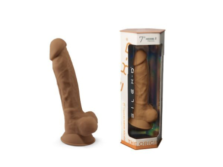 Фалоімітатор SilexD Johnny Caramel (MODEL 1 size 7in), двошаровий, силікон + Silexpan, діаметр 3,8см - фото №8