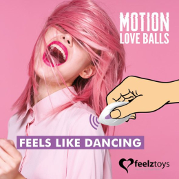 Вагінальні кульки з перлинним масажем FeelzToys Motion Love Balls Foxy з пультом ДК, 7 режимів - - фото №4