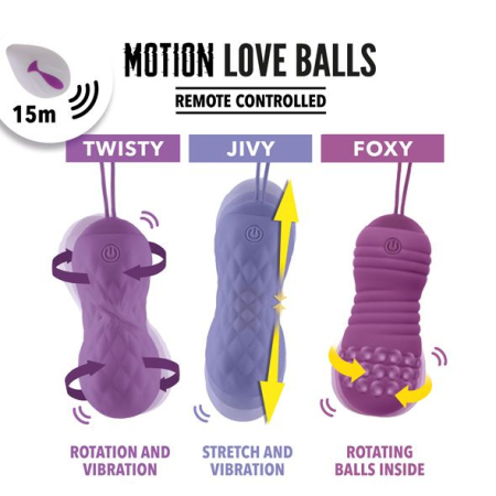 Вагінальні кульки з перлинним масажем FeelzToys Motion Love Balls Foxy з пультом ДК, 7 режимів №3