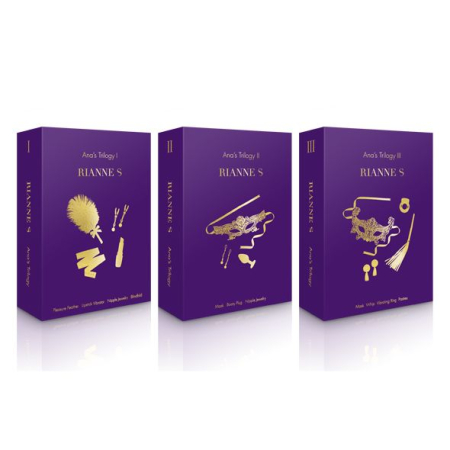 Романтичний подарунковий набір RIANNE S Ana's Trilogy Set I: помада-вібратор, затискачі, пов'язка №9