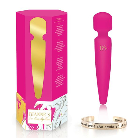 Вібромасажер Rianne S: Bella Mini Wand Rose, 10 режимів, медичний силікон, подарункове паковання - фото №6