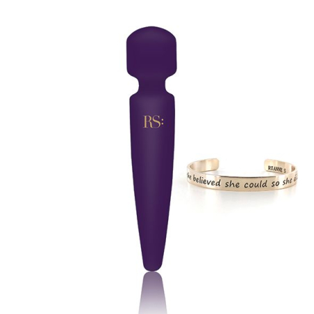 Вібромасажер Rianne S: Bella Mini Wand Purple, 10 режимів, медичний силікон, подарункове паковання - фото