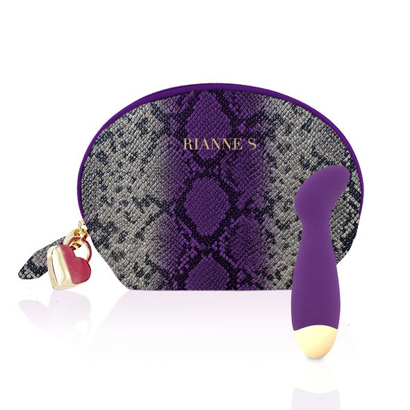 Вібратор для точки G Rianne S: Boa Mini Purple, 10 режимів роботи, медичний силікон, косметичка-чохо - фото