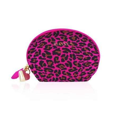 Мінівібромасажер Rianne S: Lovely Leopard Pink, 10 режимів роботи, косметичка-чохол, мед.силікон - фото №3
