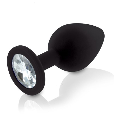 Набір силіконових анальних пробок із кристалом Rianne S: Booty Plug Set Black, діаметр 2,7см, 3,5см, №4