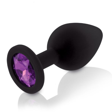 Набір силіконових анальних пробок із кристалом Rianne S: Booty Plug Set Black, діаметр 2,7см, 3,5см, №2