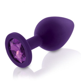 Набір силіконових анальних пробок із кристалом Rianne S: Booty Plug Set Purple, діаметр 2,7см, 3,5см - - фото №2