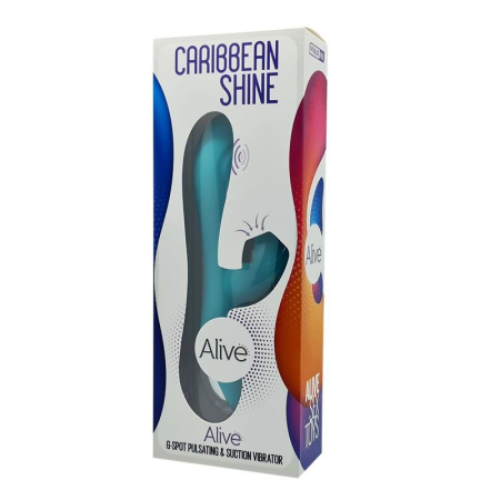 Вібратор-кролик 3 в 1 з вакуумом і пульсівною стимуляцією точки G Alive Caribbean Shine Blue - фото №2