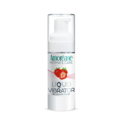 Лубрикант з ефектом вібрації Amoreane Med Liquid Vibrator Strawberry (30 мл) - фото