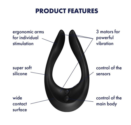 Вібратор для пар Satisfyer Endless Joy Black, 3 незалежні мотори, багатофункціональний - фото №3