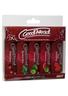 Набір змазок для орального сексу Doc Johnson GoodHead 5?29мл, полуниця, вишня, кавун, м'ята, яблуко - - фото №2