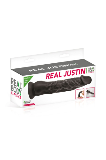 Фалоімітатор із присоскою Real Body — Real Justin Black, TPE, діаметр 4,2 см - фото №2