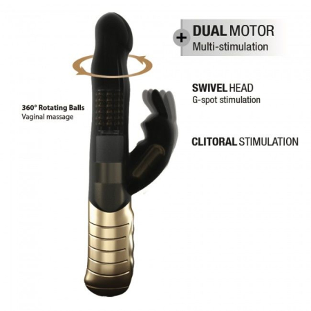 Вібратор-кролик Dorcel Baby Rabbit Gold 2.0 з перлинним масажем і головкою, що обертається №3