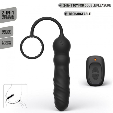 Анальний вібратор Dorcel Deep Seeker з ерекційним кільцем і пультом ДК №2