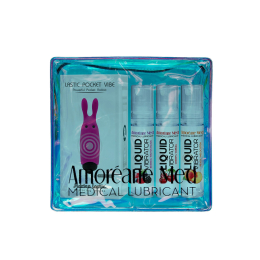 Набір з 3-х смаків стимулювального лубриканта Amoreane Med (3х10мл) та віброкулі Adrien Lastic Pink - - фото №5