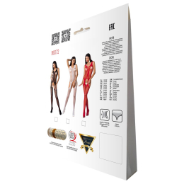 Бодістокінг з імітацією панчіх і ажурною вставкою Passion BS072 red - - фото №6