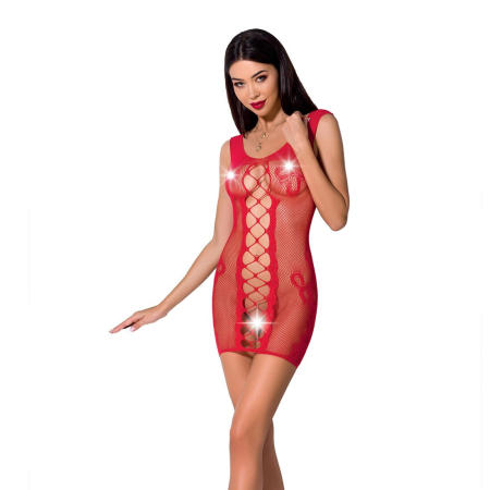 Відверта сукня-сітка Passion BS073 red - фото